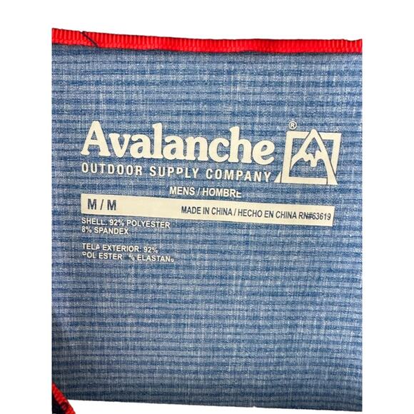 Avalanche Blue Stripe Short Sleeve Button-Up Shirt Men's Size Medium - Picture 5 of 5